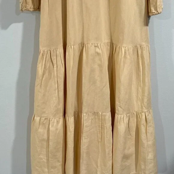 Sezane Mock Neck Long Dress in Neutral Color Size 38/6 - Picture 5 of 10